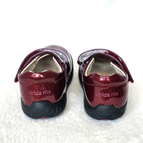 STRIDE RITE | Toddler Girl's Maya Mary Jane Flat, Metallic Burgundy - Picture 5 of 8